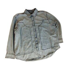 Wild Fable XXL Light Wash Denim Long Sleeve Button-Up Shirt 100% cotton material